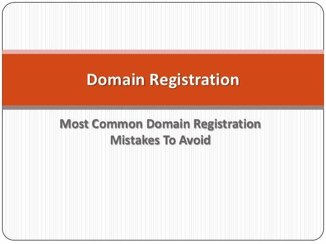 Domain Registration Mistakes